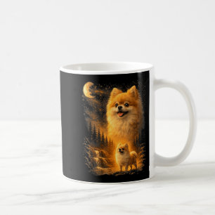 Mug Pomeranian hurlant à la lune vintage 90 drôle