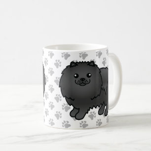 Mug Pomeranian noir Chien de dessin animé mignon & Pat