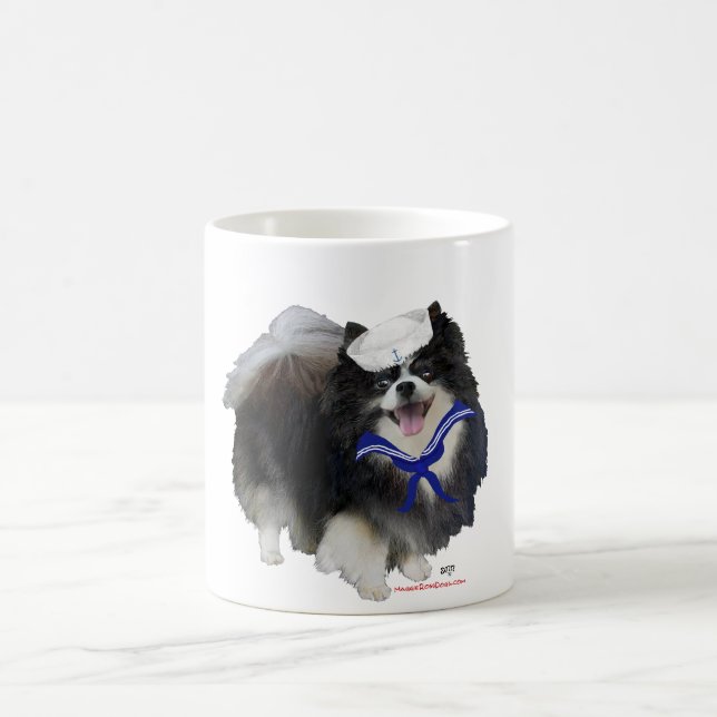 Mug Pomeranian noir marin (Centre)