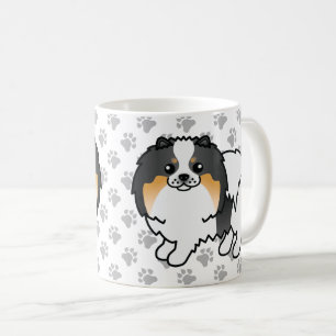 Mug Pomeranian Tricolore Blanc Chien de Dessin Animé M