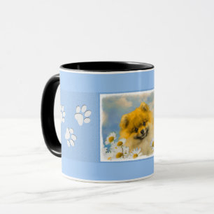 Mug Poméranien dans Daisies Peinture - Art Chien origi
