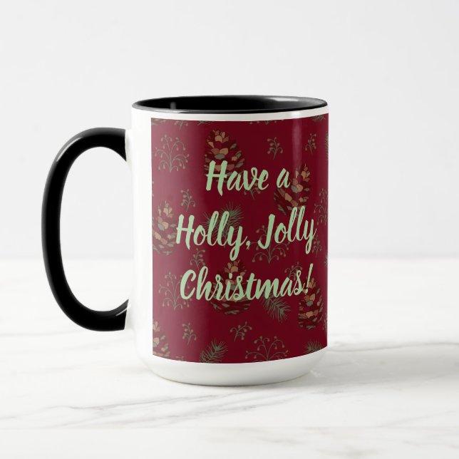 Mug Pomme de pin & Baies Joyeux Noël (Gauche)