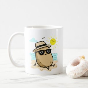 Mug Pomme de terre sur la plage Vibes d'été