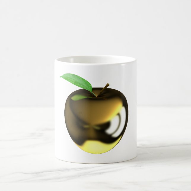 Mug Pomme Dorée avec Feuille Métallique Brillante (Centre)