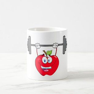 Mug Pomme Poids de levage Fitness Caractère de fruits