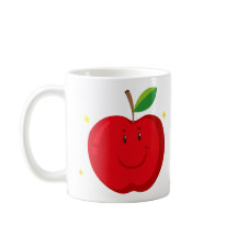 Pomme rouge avec un visage heureux