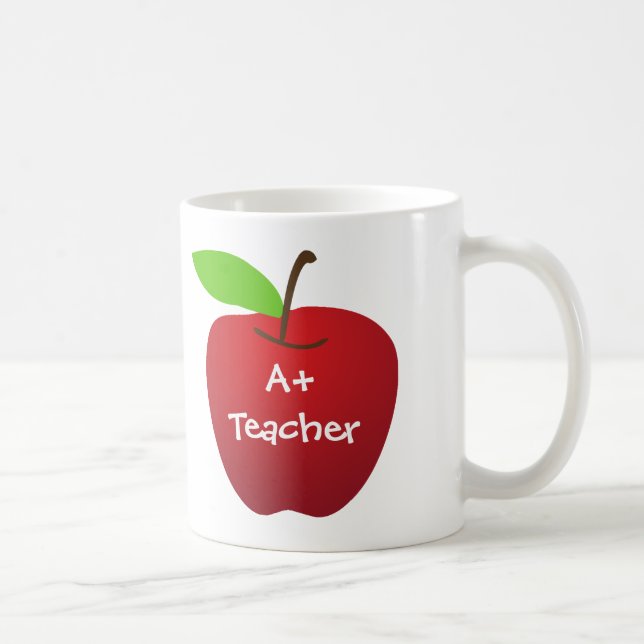 Mug Pomme rouge pour l'appréciation de l'enseignant A+ (Droite)