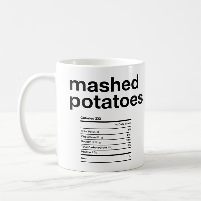 Mug Pommes de terre purées Information nutritionnelle (Gauche)