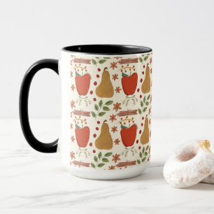 Mug Pommes et poires automnales rustiques