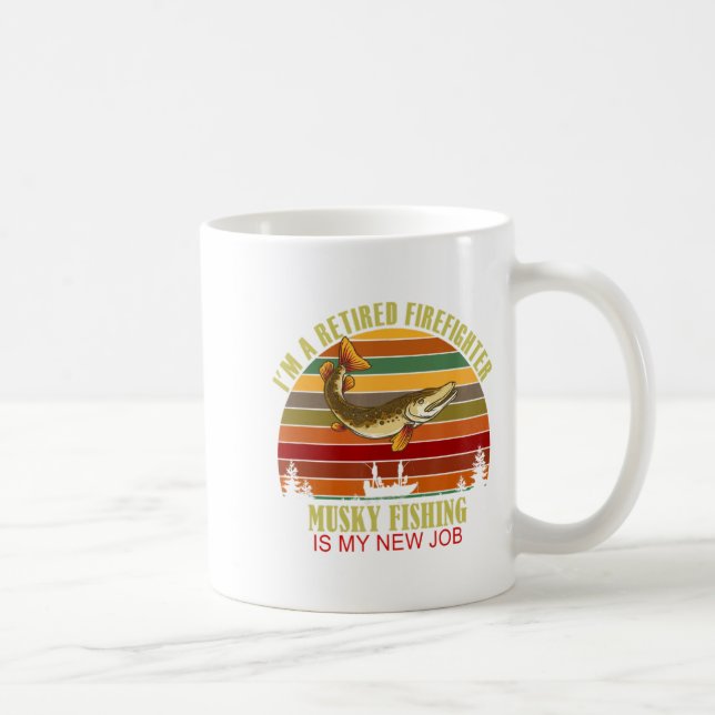 Mug Pompier à la retraite drôle Nouvel emploi Pêche mu (Droite)