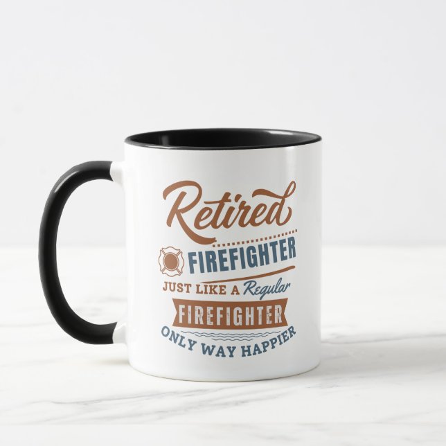 Mug Pompier à la retraite seulement plus heureux (Gauche)
