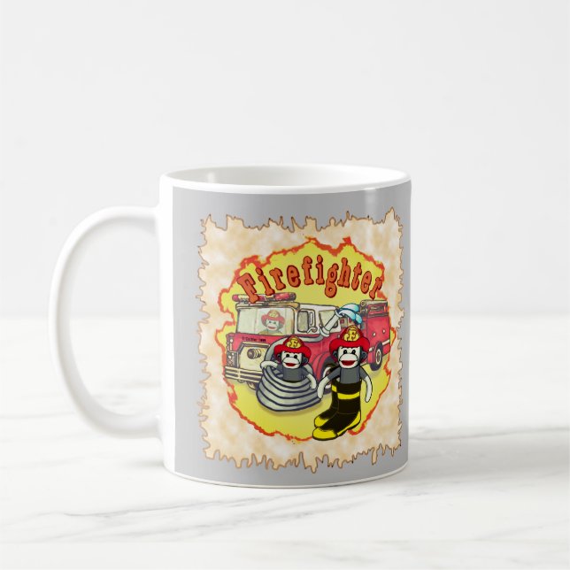 Mug Pompier de camionnette de singe Sock (Gauche)