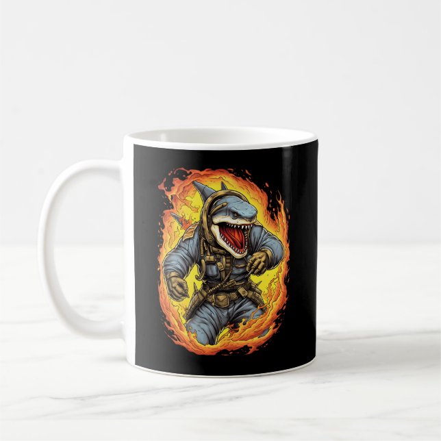 Mug Pompier de requin Pompiers Lutter contre le requin (Gauche)