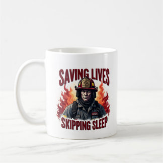 Mug Pompier drôle unique ou sauveteur de feu sur le fe