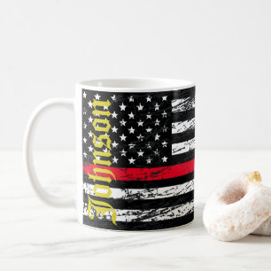 Mug Pompier Mince Ligne Rouge