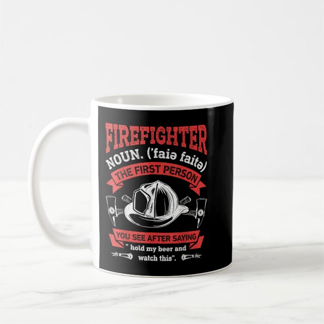Mug Pompier Noun Définition Amusante Pompiers Pompiers (Gauche)
