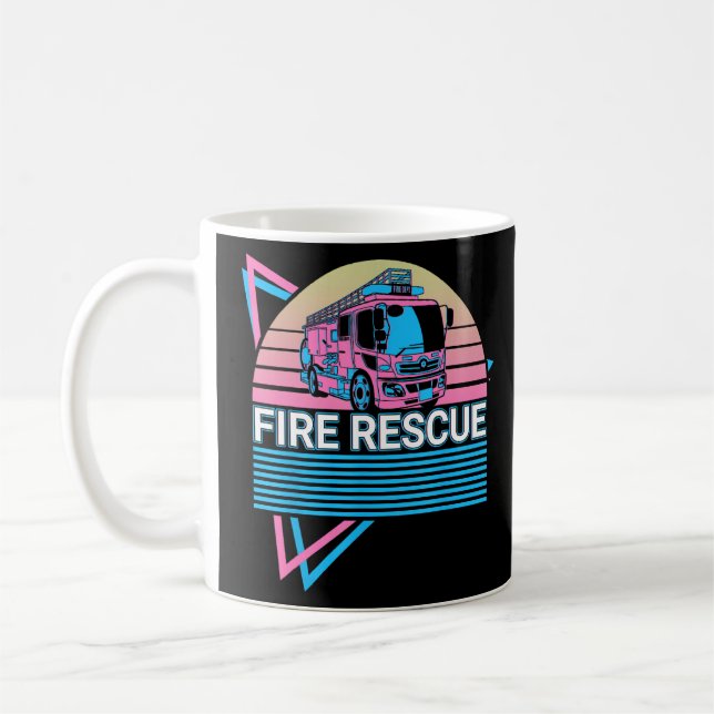Mug Pompier Pompier Secourt de feu rétro (Gauche)