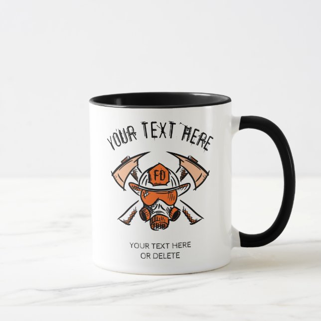 Mug Pompier. Service d'incendie. Idée cadeau. Modèle (Droite)