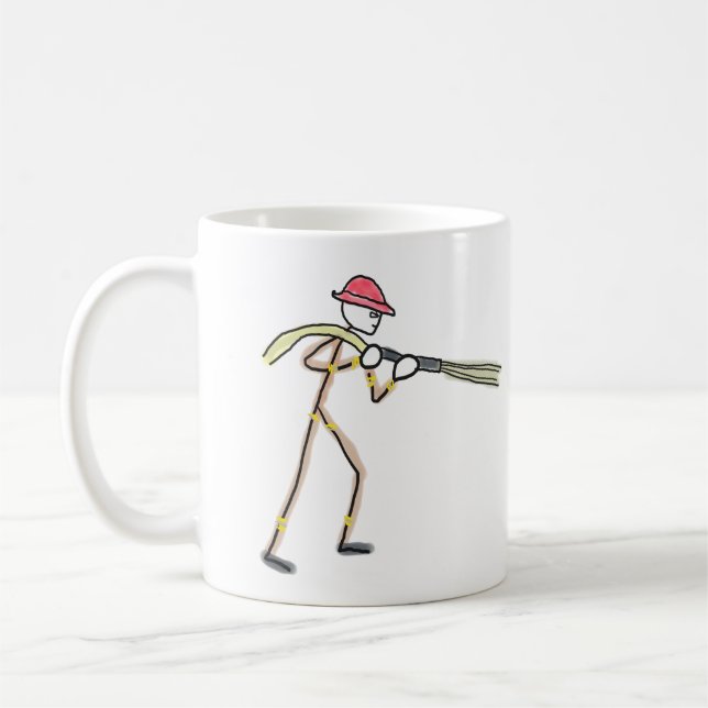 Mug Pompier Stickman (Gauche)