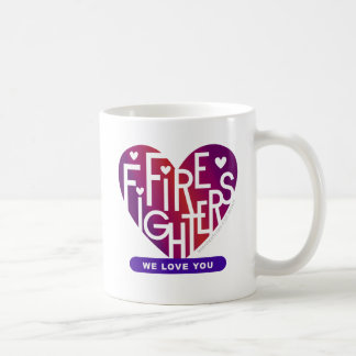 Mug Pompiers Nous Vous Aimons—Conception Lover's Heart