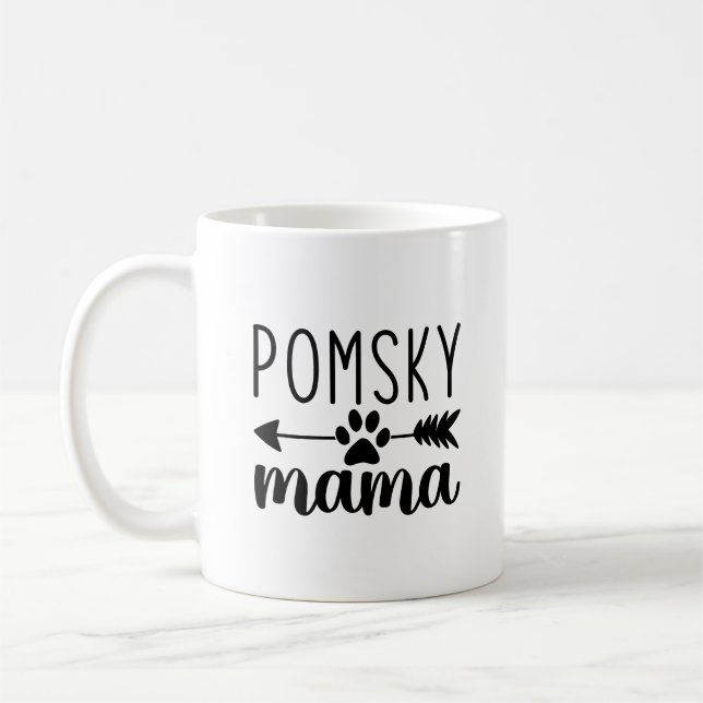 Mug Pomsky Mama Funny Pomsky Chien Maman (Gauche)