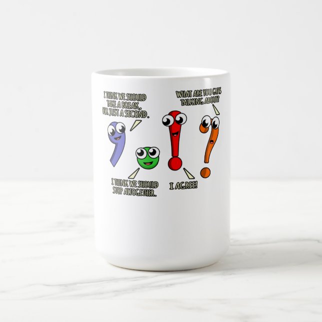 Mug Ponctuation Marques Anglais Enseignant Étudiant (Centre)