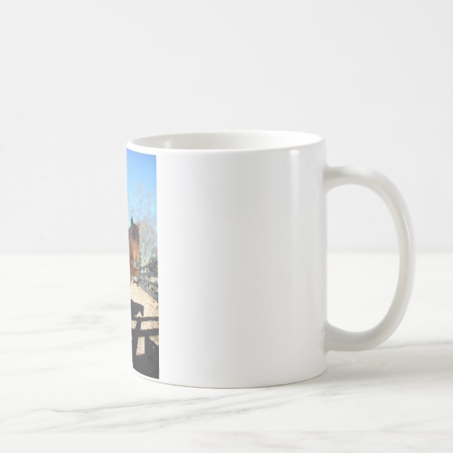 Mug Poney brun ciel turquoise (Droite)