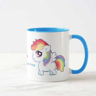 Mug Poney d'arc-en-ciel de Kawaii - personnalisé