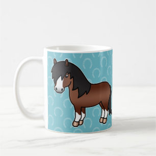 Mug Poney Shetland de dessin animé marron