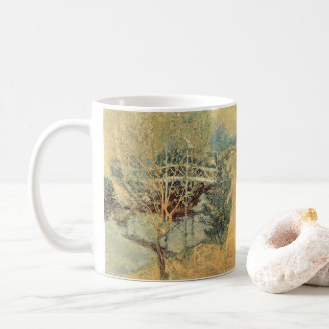 Mug Pont blanc de Twachtman, Impressionnisme vintage (Avec donut)