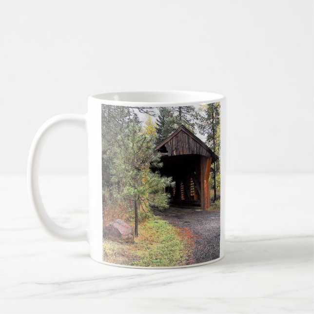 Mug Pont couvert romantique en Orégon (Gauche)