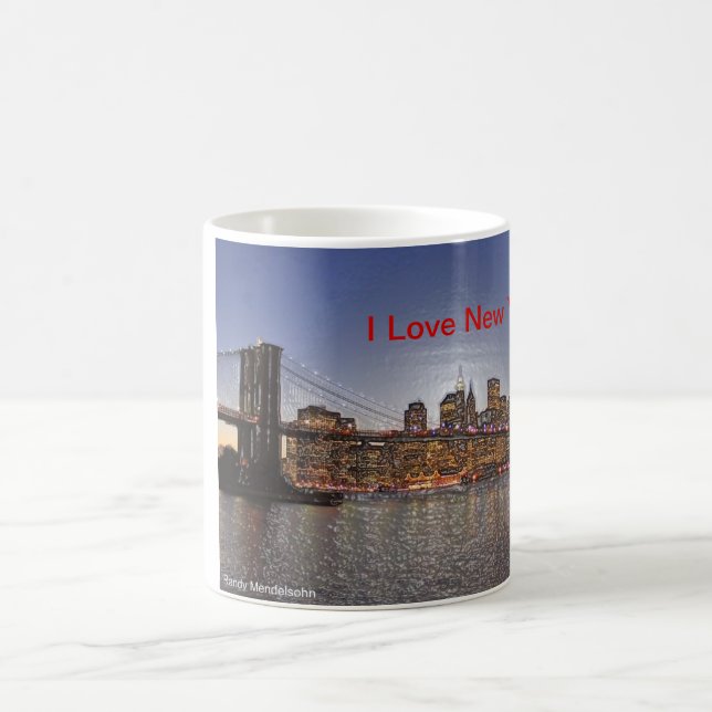Mug Pont de Brooklyn avec l'horizon de New York City (Centre)