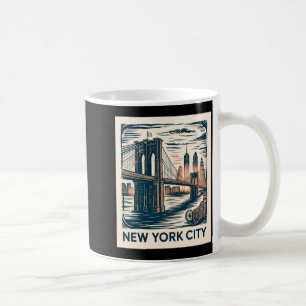 Mug Pont de Brooklyn de New York City Bold Retro Skyli