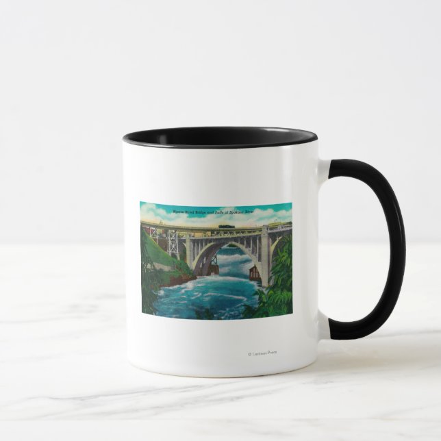 Mug Pont de la rue Monroe et chutes sur la rivière Spo (Droite)