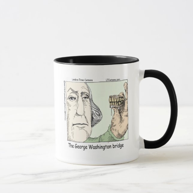 Mug Pont George Washington & Dentiers Cadeau Amusant (Droite)
