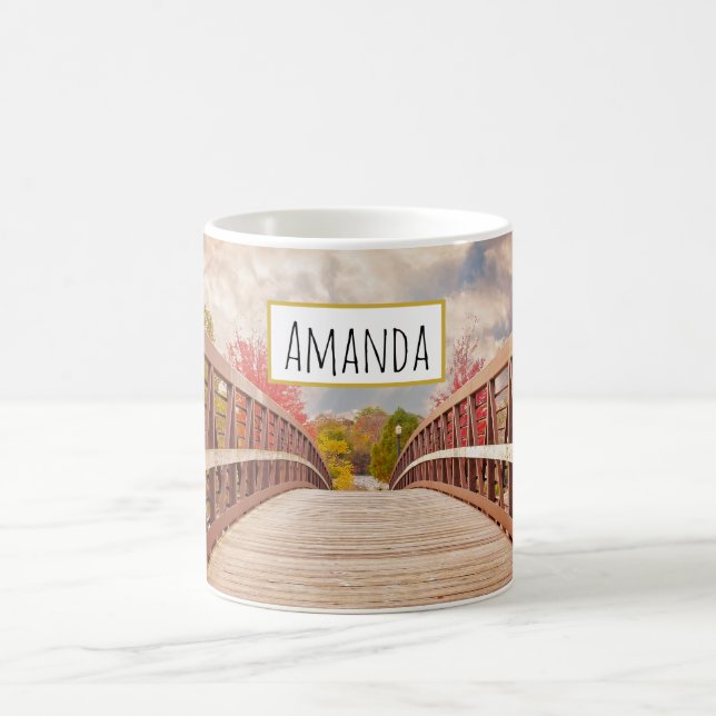 Mug Pont rustique en bois dans le pays (Centre)