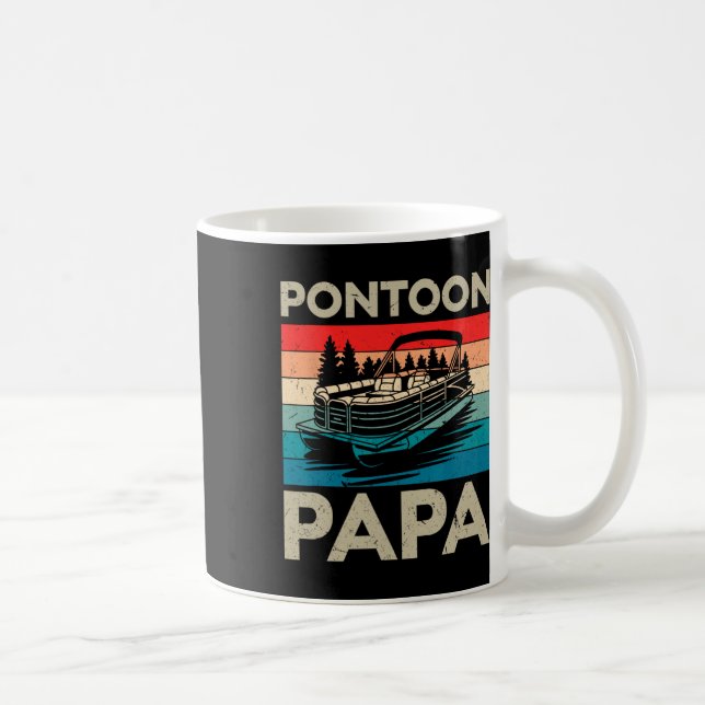 Mug Pontoon Papa Recto Bateau Capitaine Pontoon Propri (Droite)