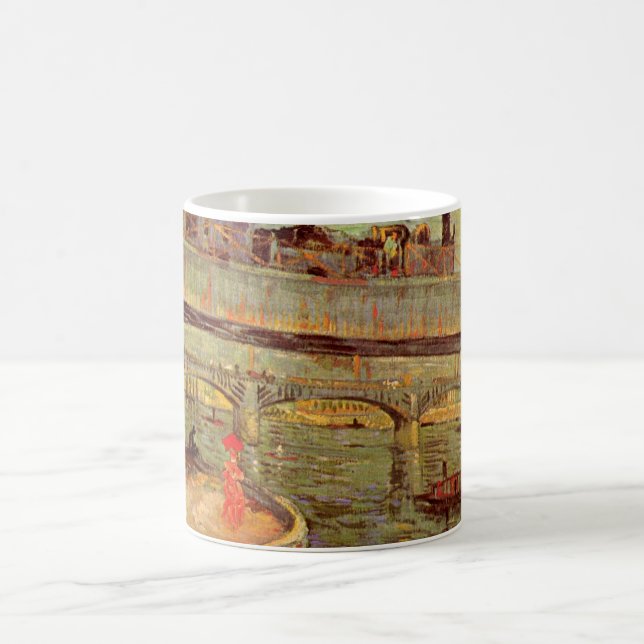 Mug Ponts sur la Seine, Asnières par Vincent van Gogh (Centre)