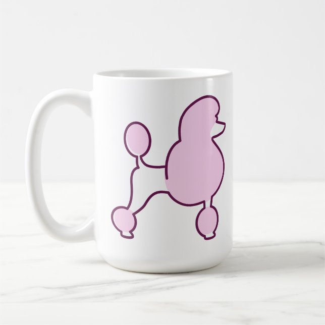Mug Poodé rose de texte personnalisé (Gauche)