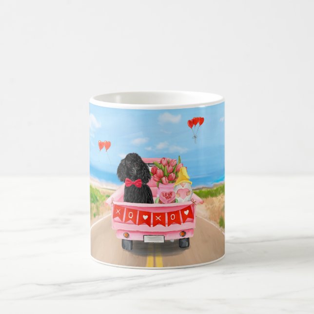 Mug Poodle Chien Saint-Valentin Coeurs de Camion (Centre)