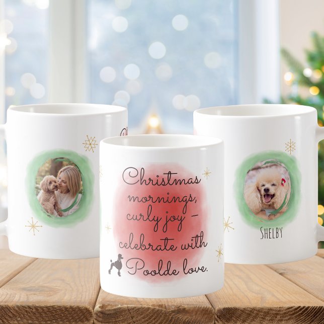 Mug Poodle de Noël à l'aquarelle – Fête de fin d'année (Créateur téléchargé)