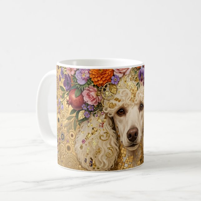 Mug Poodle floral Boho  (Devant gauche)