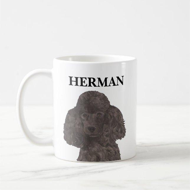 Mug Poodle noir personnalisé (Gauche)