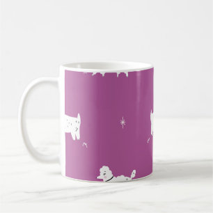 Mug Poodle violet : Motif rétro monochrome