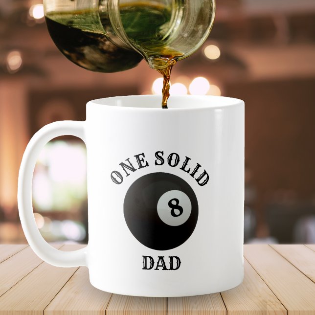 Mug Pool Billard 8 Ball One Solid Papa Fête des pères (Pool Billiard 8 Ball One Solid Dad Father's Day Coffee Mug)