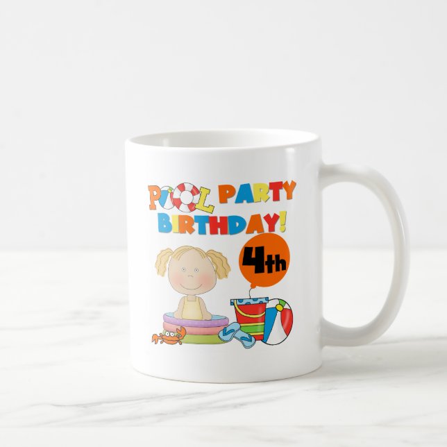 Mug Pool Party 4th Birthday Tshirts et cadeaux (Droite)
