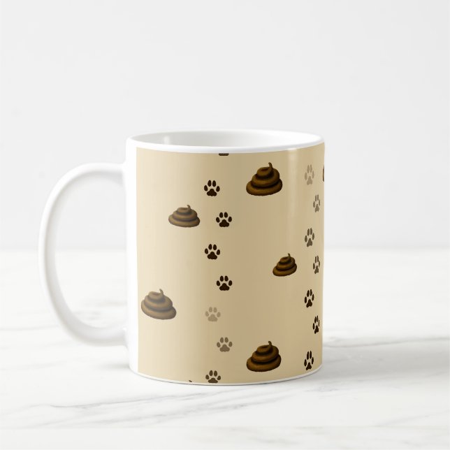Mug Poop & Empreintes de pattes Cute Messy Animaux Amo (Gauche)