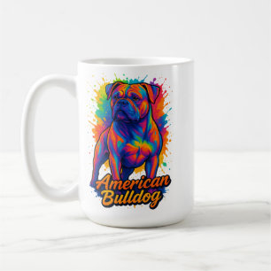 Mug Pop Art American Bulldog - Chien néon dynamique