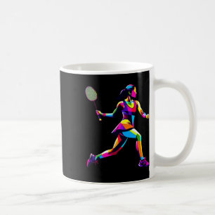 Mug Pop Art Badminton Player Shutter Femmes Badmintone
