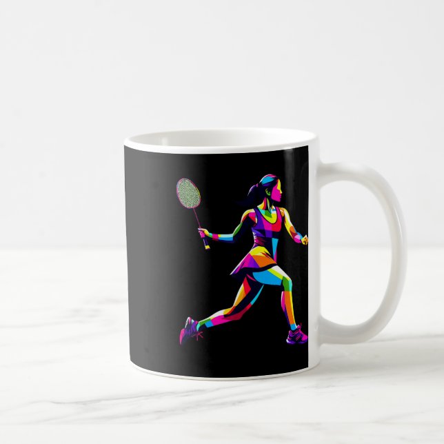 Mug Pop Art Badminton Player Shutter Femmes Badmintone (Droite)